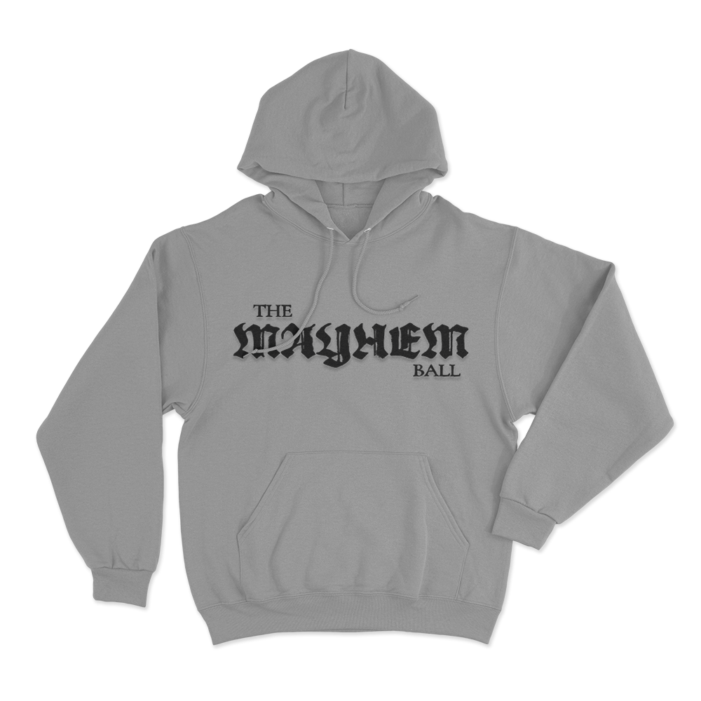 The Mayhem Ball Logo Unisex Hoodie Grey The Mayhem Ball Logo Unisex Hoodie Grey