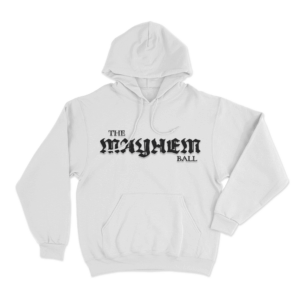 The Mayhem Ball Logo Unisex Hoodie White