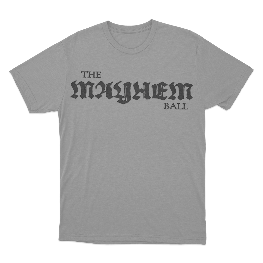 The Mayhem Ball Logo Unisex T Shirt Grey The Mayhem Ball Logo Unisex T Shirt Grey