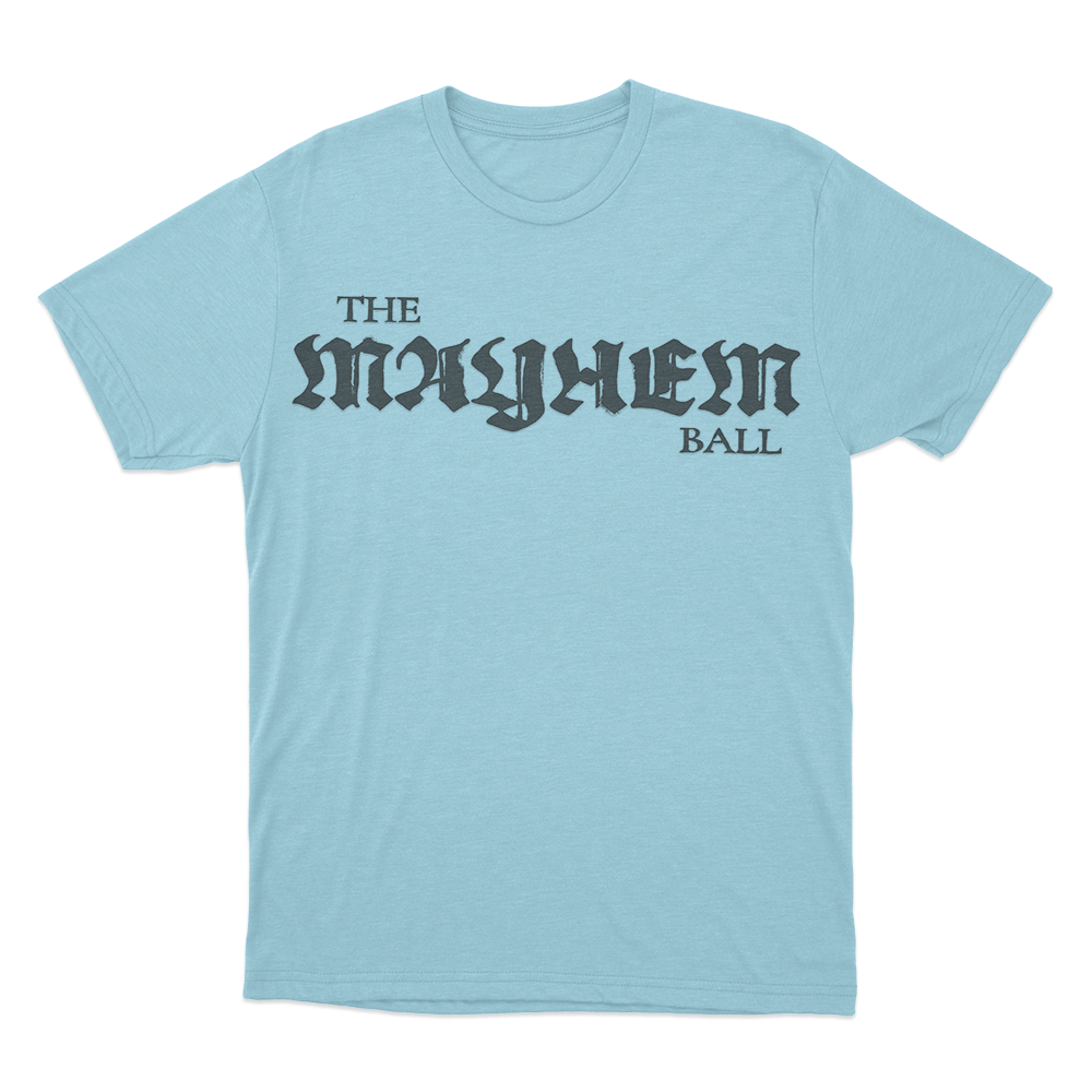 The Mayhem Ball Logo Unisex T Shirt Sky Blue The Mayhem Ball Logo Unisex T Shirt Sky Blue