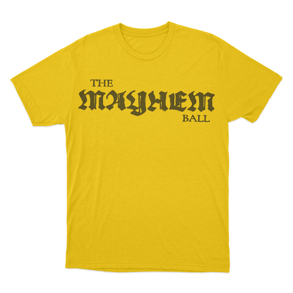 The Mayhem Ball Logo Unisex T Shirt Yellow The Mayhem Ball Logo Unisex T Shirt Yellow