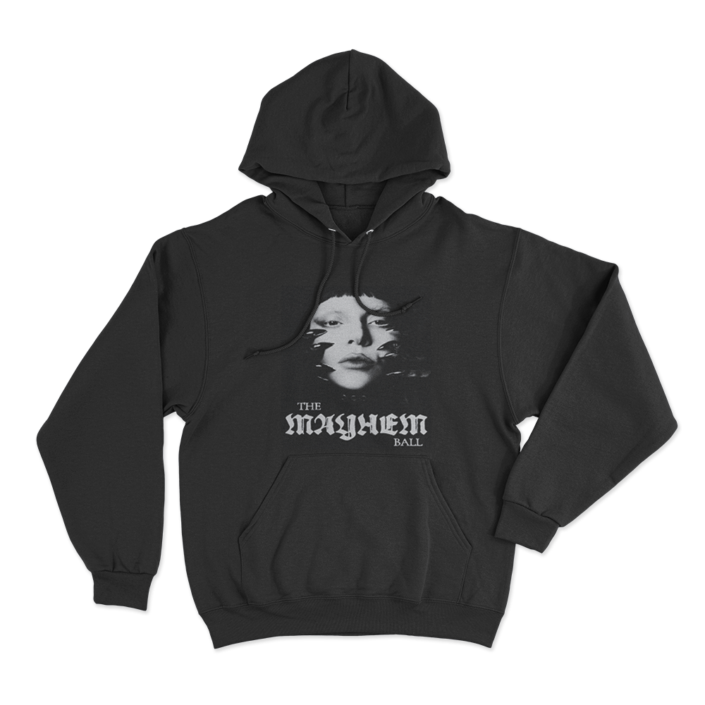 The Mayhem Ball Portrait Unisex Hoodie Black The Mayhem Ball Portrait Unisex Hoodie Black