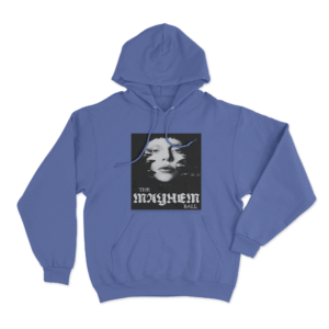 The Mayhem Ball Portrait Unisex Hoodie Blue