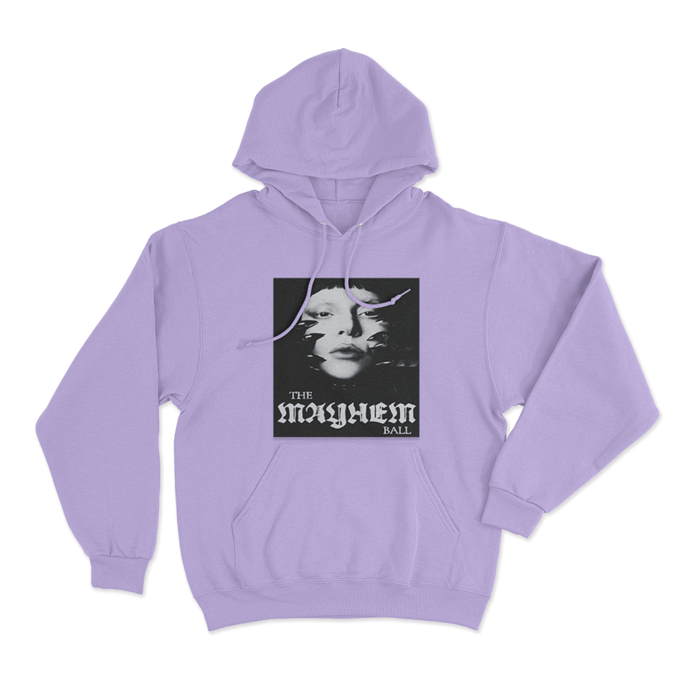 The Mayhem Ball Portrait Unisex Hoodie Purple The Mayhem Ball Portrait Unisex Hoodie Purple