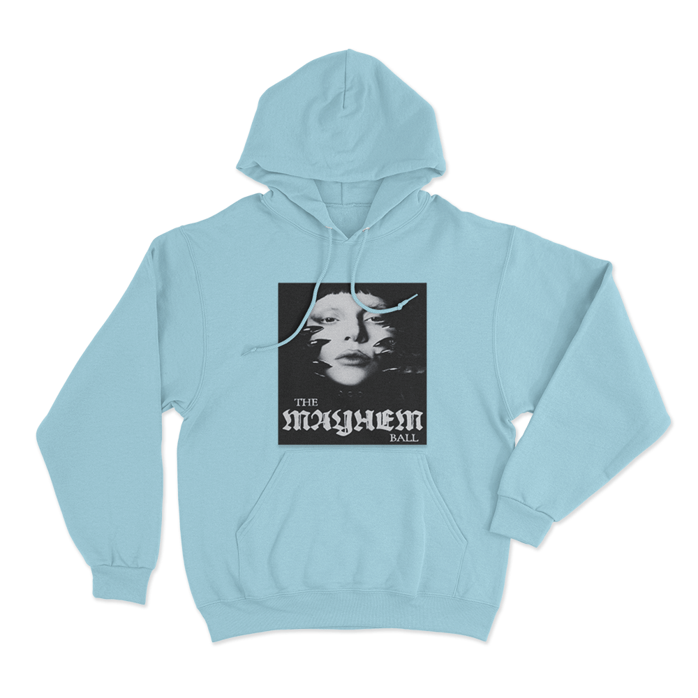 The Mayhem Ball Portrait Unisex Hoodie Sky Blue The Mayhem Ball Portrait Unisex Hoodie Sky Blue